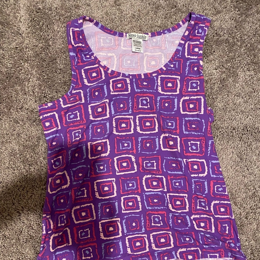 L purple sleep top